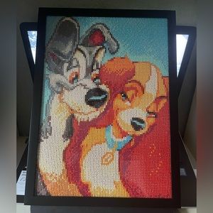 Lady and the Tramp completed Diamond art painting with frame